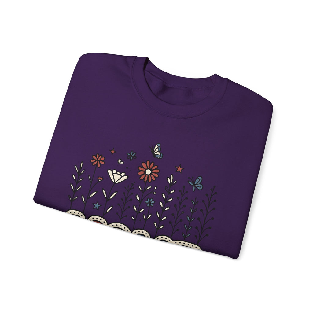 Floral Home Graphic Sweatshirt America Patriotic Gift Women Boho Sweatshirt Home Decor Sweatshirt American Fan Bohemian Sweatshirt Star Graphic Retro Butterfly