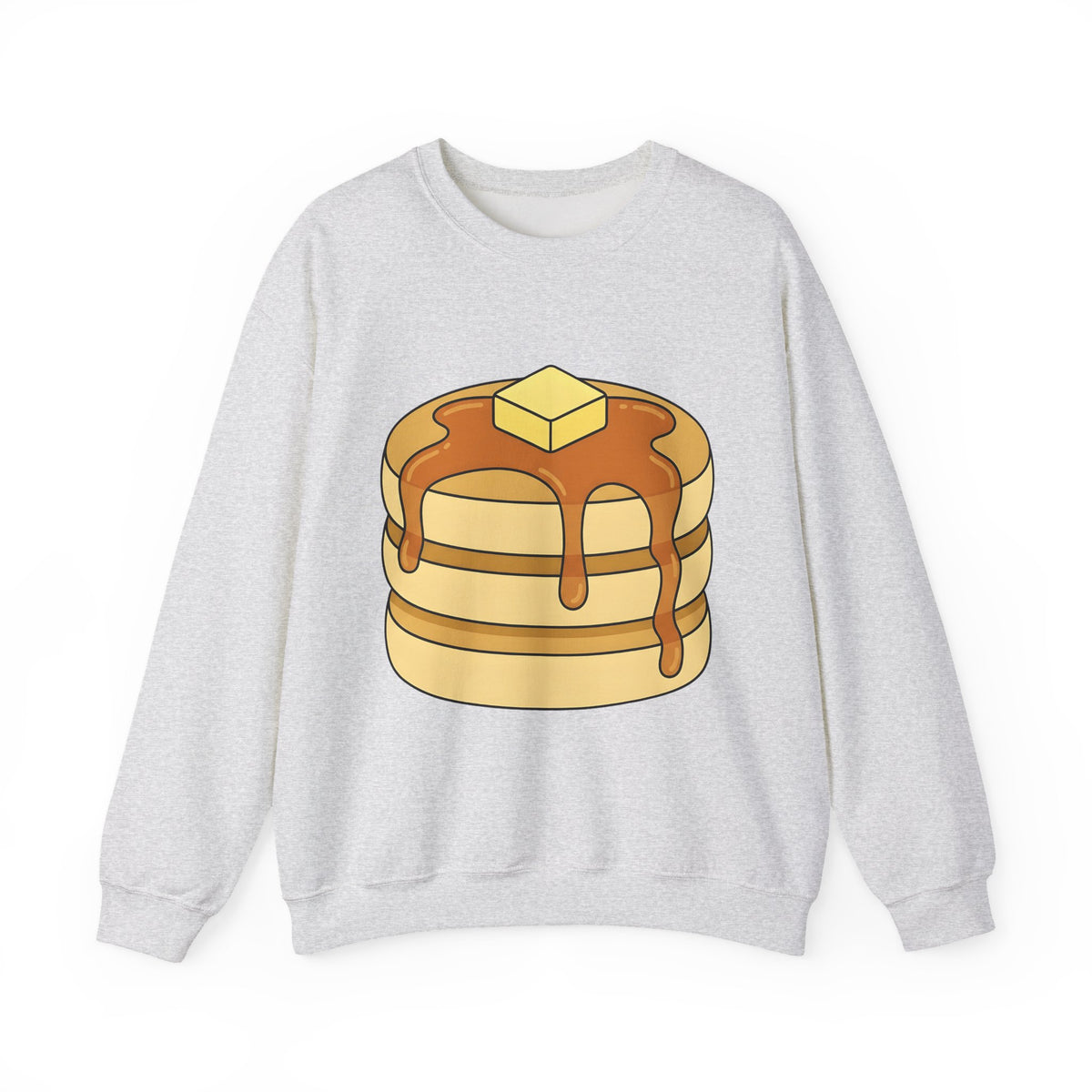 Flapjack Pile Sweatshirt Desserts Brunch Gift Women Comic Sweatshirt Granola Bar Sweatshirt Pastry Fan Cartoon Sweatshirt Breakfast Graphic Simple Honey Sweatshirt
