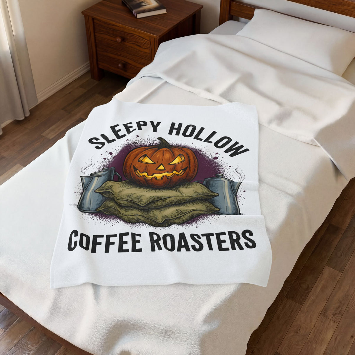 Pumpkin Mocha Blanket Halloween Cappuccino Gift Women Line Art Blanket Mocha Blanket Horror Fan Minimalist Blanket Coffee Graphic Rustic Coffee