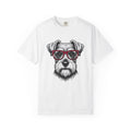 Schnauzer Pet T-Shirt Dog Critters Gift Women Line Art T-Shirt Dog T-Shirt Dog Fan Dog Graphic Dog Graphic Cartoon Spectacles T-Shirt