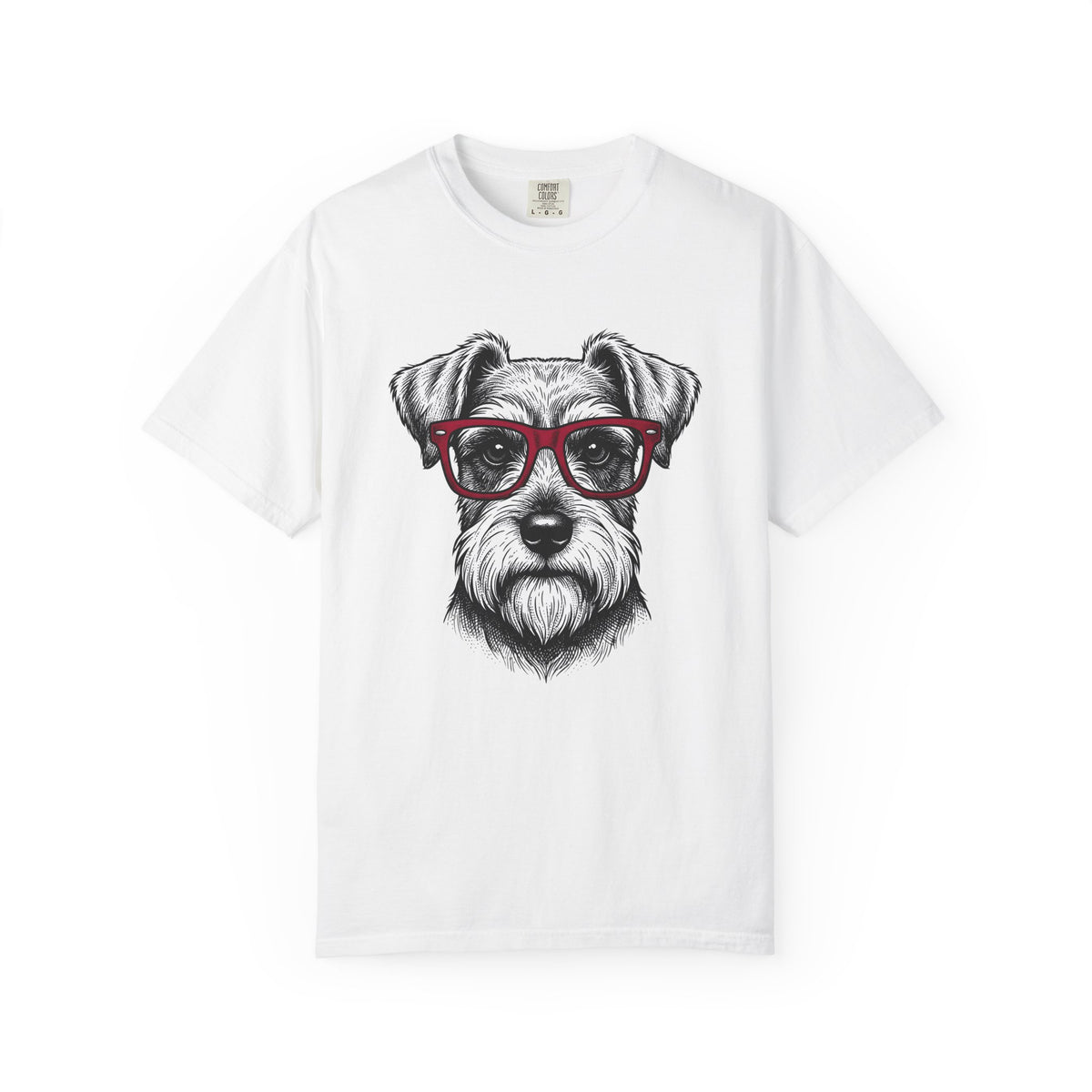 Schnauzer Pet T-Shirt Dog Critters Gift Women Line Art T-Shirt Dog T-Shirt Dog Fan Dog Graphic Dog Graphic Cartoon Spectacles T-Shirt