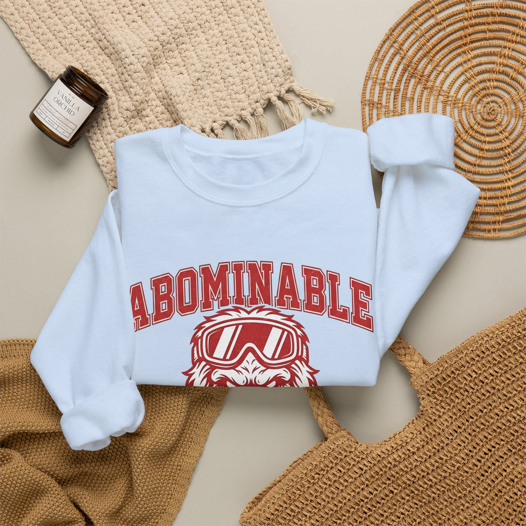 Abominable Snowman Face Sweatshirt Christmas Cold Gift Women Strong Sweatshirt Yeti Sweatshirt Xmas Fan Vintage Sweatshirt Frosty Graphic Antique Snow Goggles