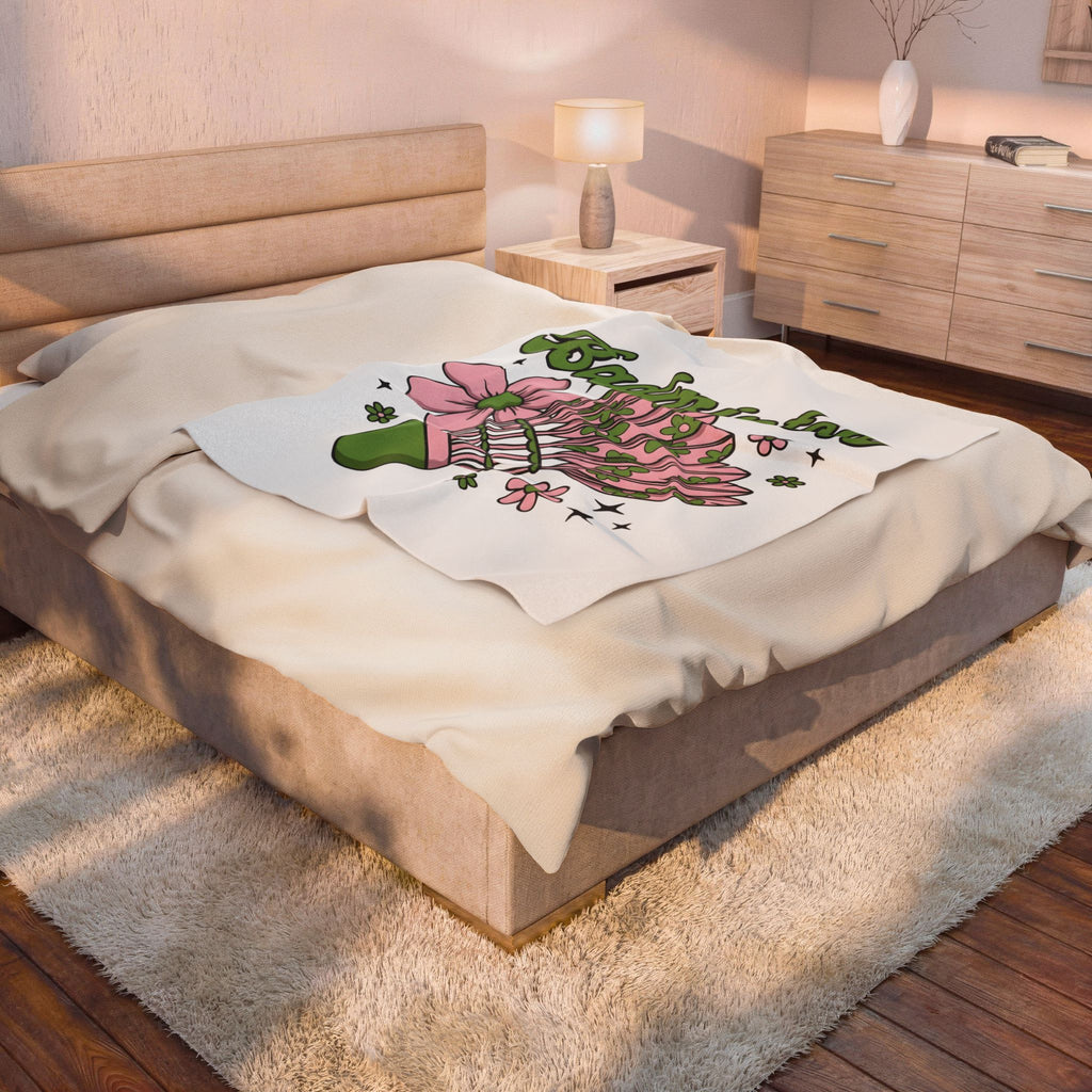 Birdie Shuttle Blanket Badminton Garden Gift Women Playful Blanket Shuttlecock Blanket Racquet Fan Racket Blanket Floral Graphic Sketch Petal