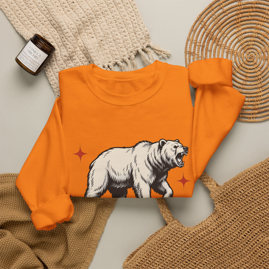 Grizzly Bear Sweatshirt Bear Animal Gift Women Vintage Sweatshirt Ursa Sweatshirt Bear Fan Grizzly Graphic Retro Star Sweatshirt
