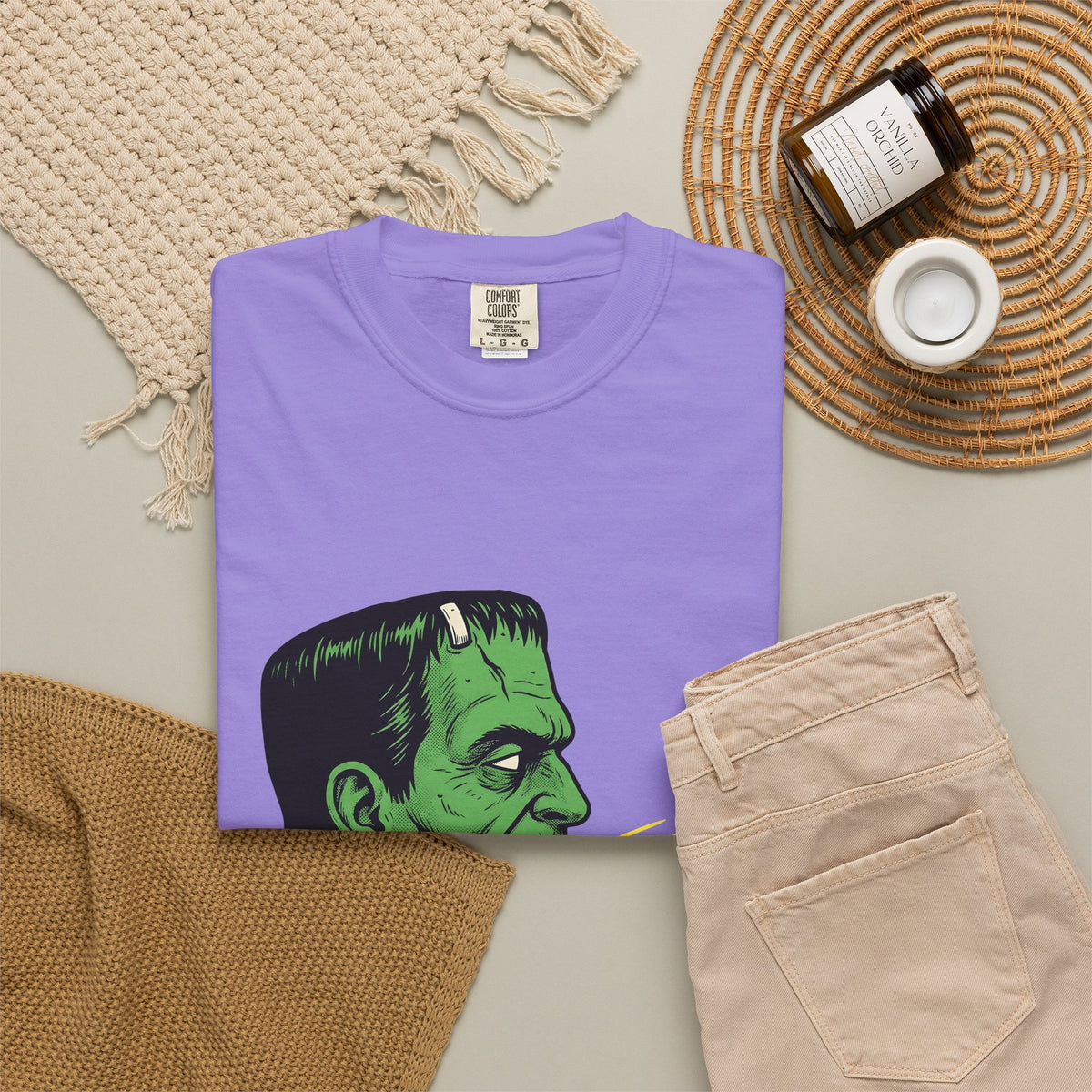 Frankenstein Creature Halloween Scary Gift Cartoon Monster Horror Fan Creepy Frightening T-Shirt