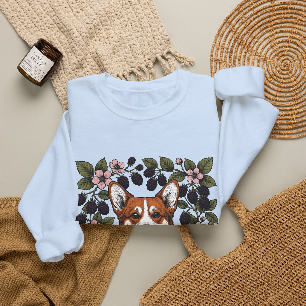 Corgi Hound Sweatshirt Dog Arrangement Gift Women Blossom Sweatshirt Pembroke Welsh Corgi Sweatshirt Dog Fan Corgi Graphic Hound Illustration Sketch