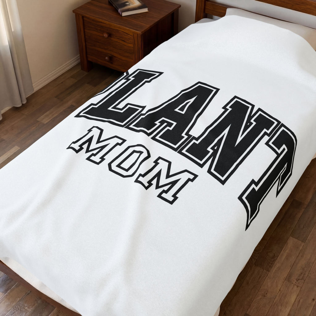 College Font Text Blanket Mom Gardening Gift Women Bold Blanket Typography Blanket Motherhood Fan Typography Blanket Gardener Graphic Vintage