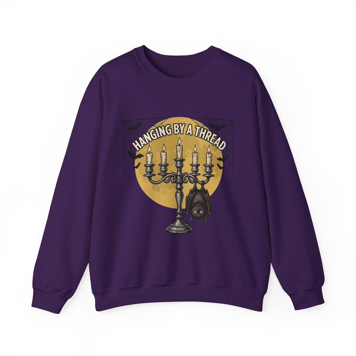 Bat Candelabra Sweatshirt Halloween Goth Gift Women Gothic Sweatshirt Candelabrum Sweatshirt Horror Fan Dark Sweatshirt Emo Graphic Vintage Spiderweb Sweatshirt