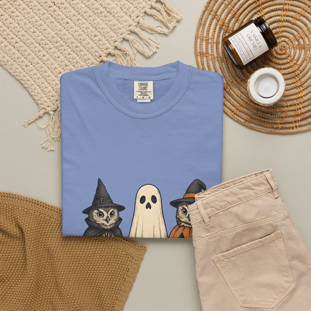 Owl Halloween Costumes Halloween Creatures Gift Classic Owl Costume Horror Fan Spooky Monster T-Shirt