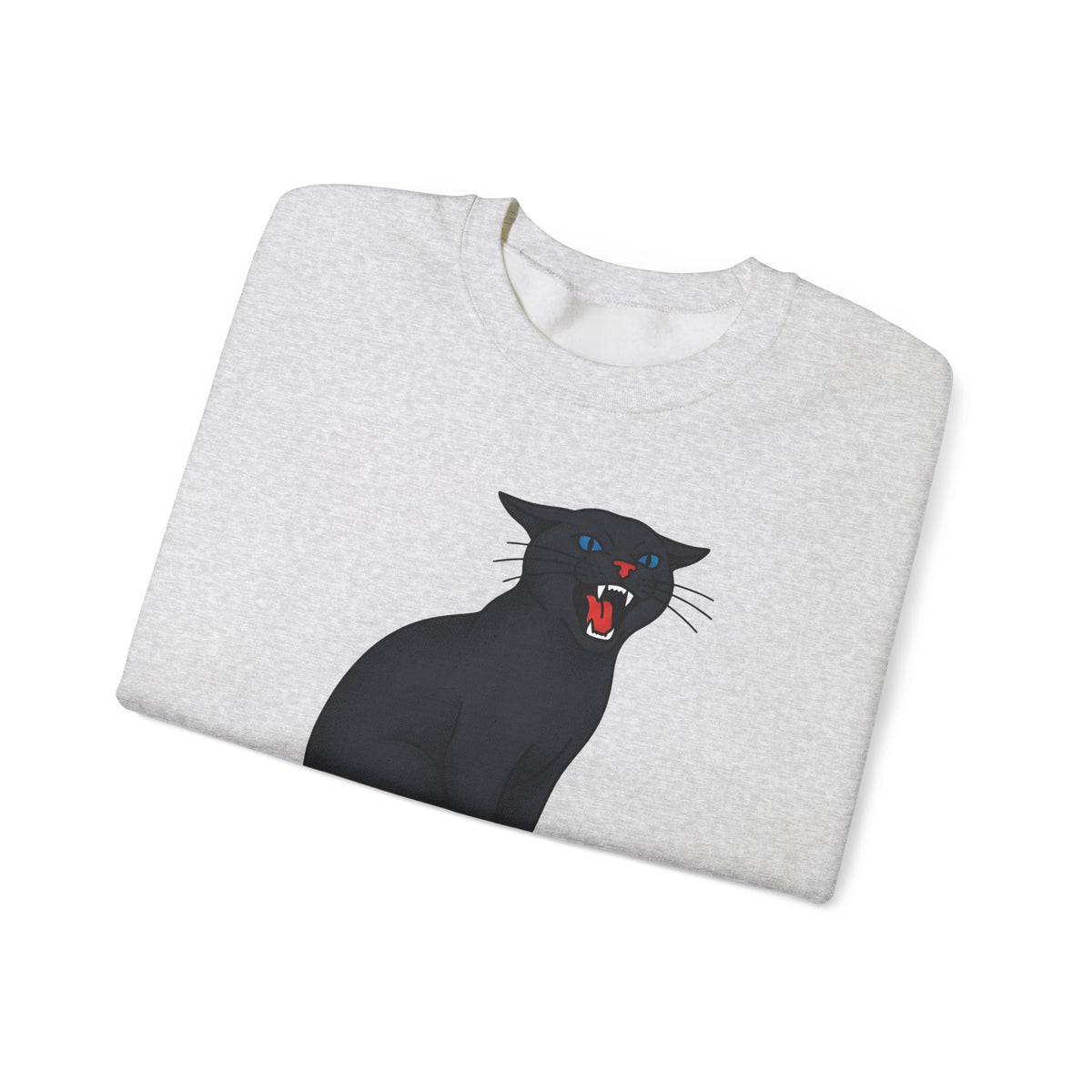 Black Cat Sweatshirt Cat Humor Gift Women Bold Graphic Sweatshirt Cat Sweatshirt Cat Fan Graphic Sweatshirt Funny Graphic Retro Fangs Sweatshirt