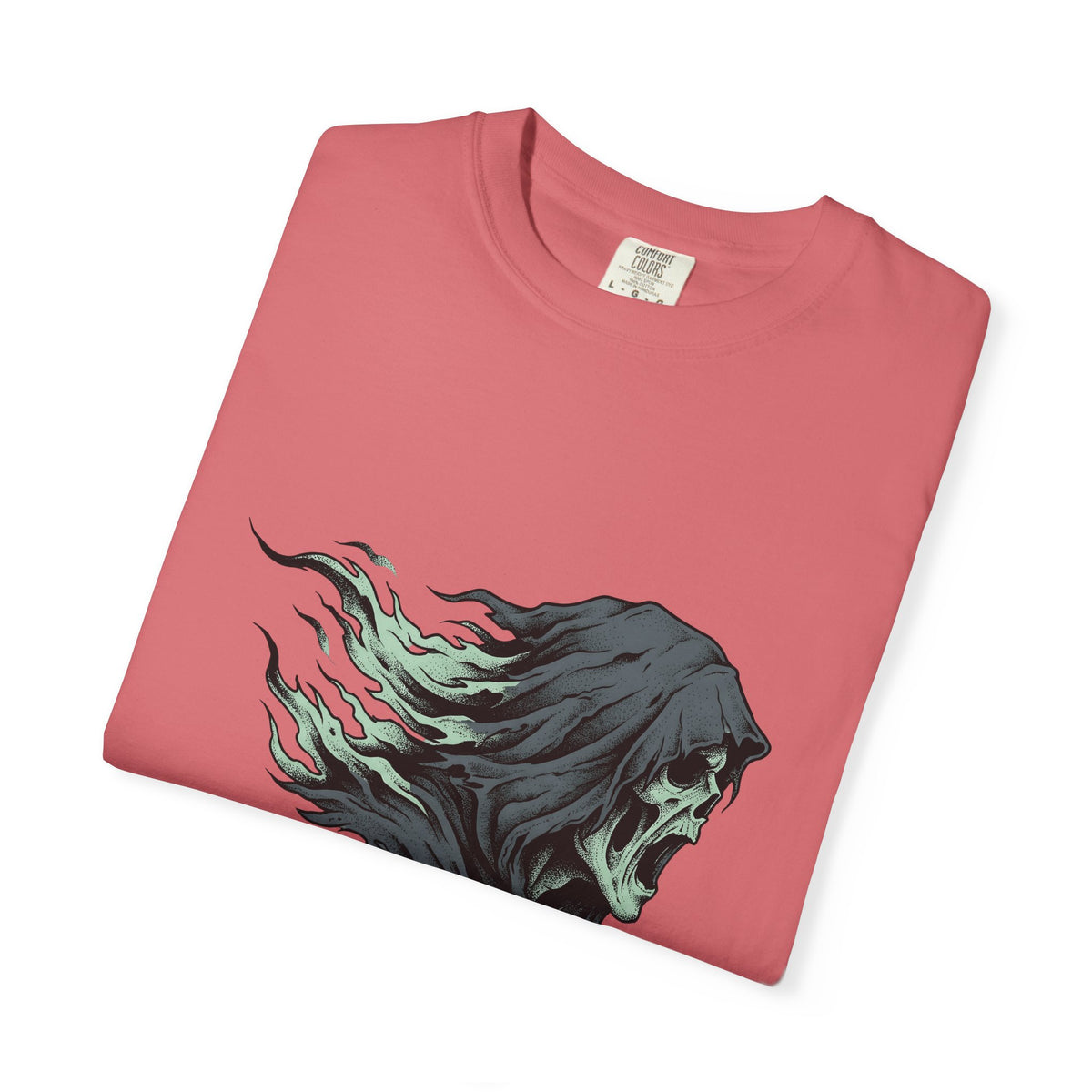 Skeleton Skull T-Shirt Halloween Scary Gift Women Gothic T-Shirt Skull T-Shirt Horror Fan Dark T-Shirt Fright Graphic Hand Drawn Ripped Cloak