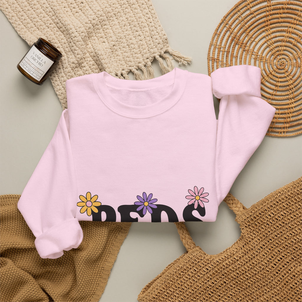 Blossom Lettering Sweatshirt Nurses School Gift Women Hippie Sweatshirt Typography Sweatshirt Nurse Enthusiast Bohemian Sweatshirt Education Graphic Classic
