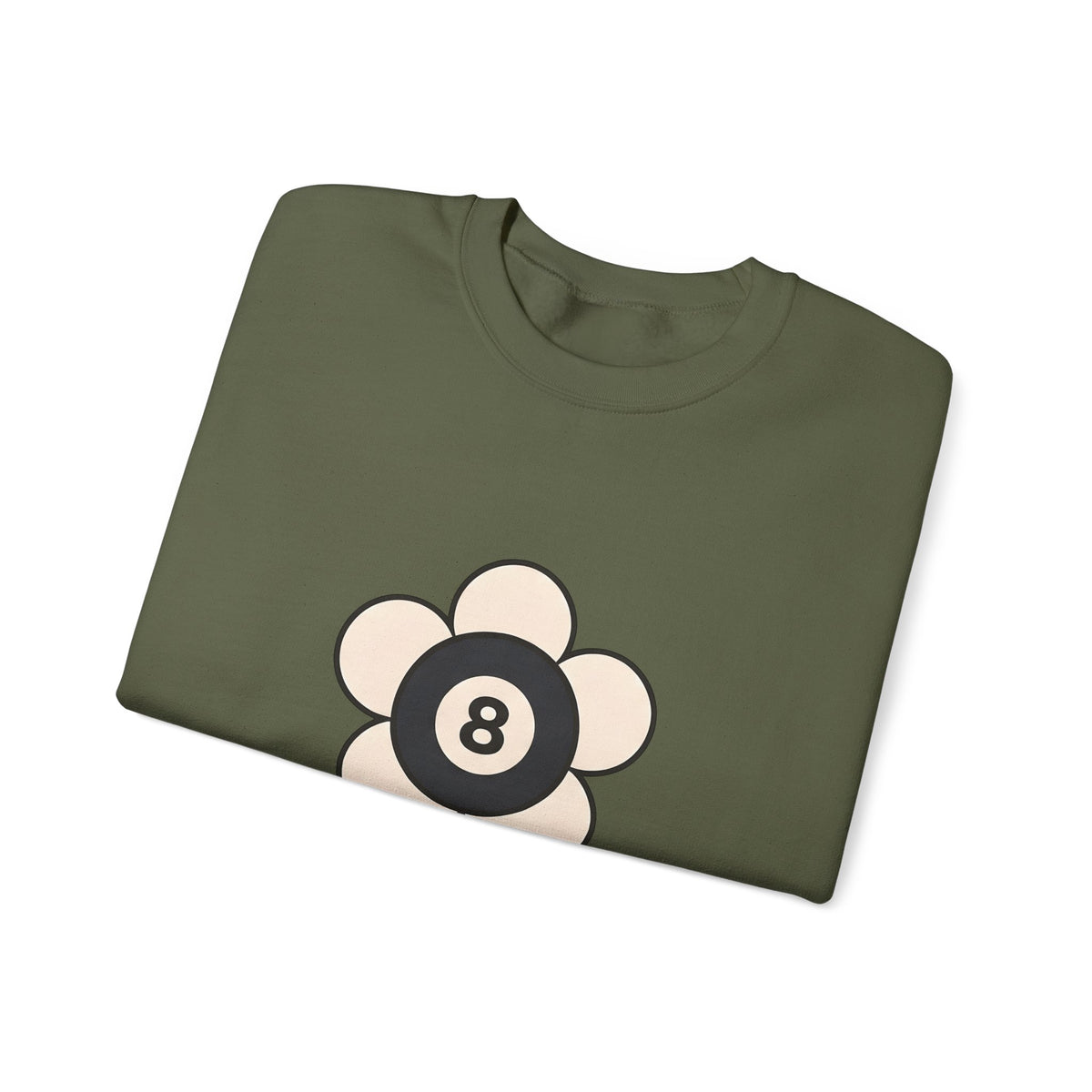 Eight Ball Flower Billiards Plants Gift Modern Magic Flower Pool Fan Artistic Floral Antique Sweatshirt