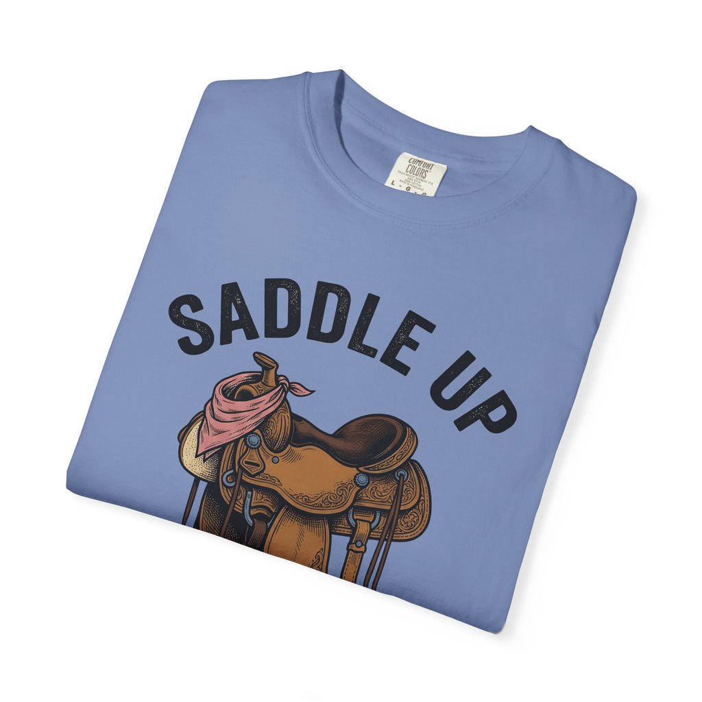 Horse Saddle T-Shirt Cowgirl Agriculture Gift Women Classic T-Shirt Saddle T-Shirt Rancher Fan Vintage T-Shirt Farming Graphic Old School Kerchief
