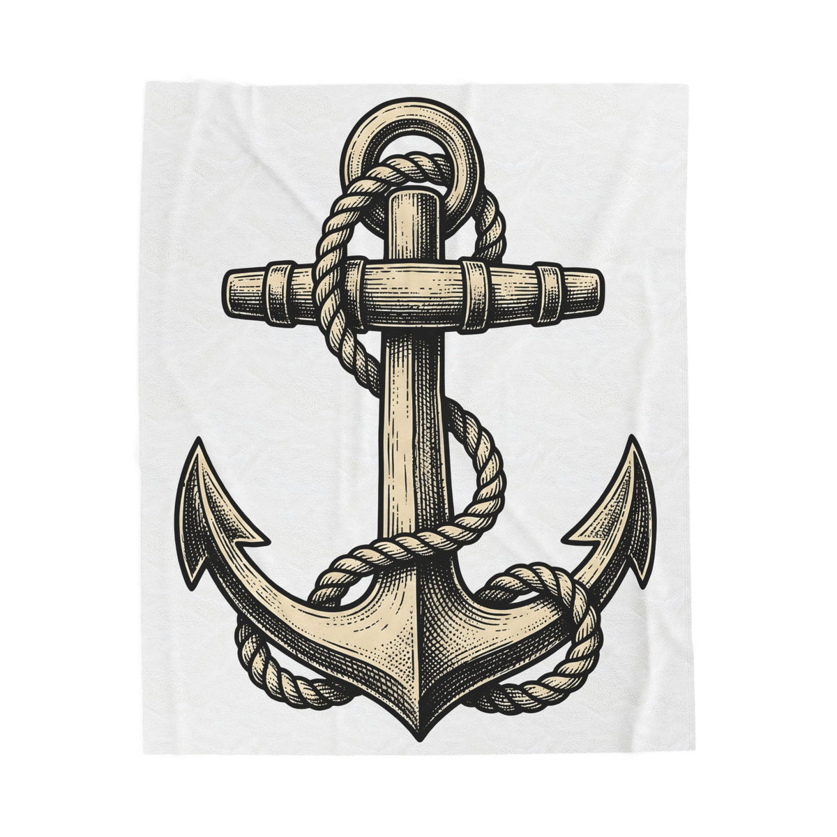 Anchor Line Nautical Beach Gift Old School Rope Sailor Fan Mooring Outline Seaside Blanket