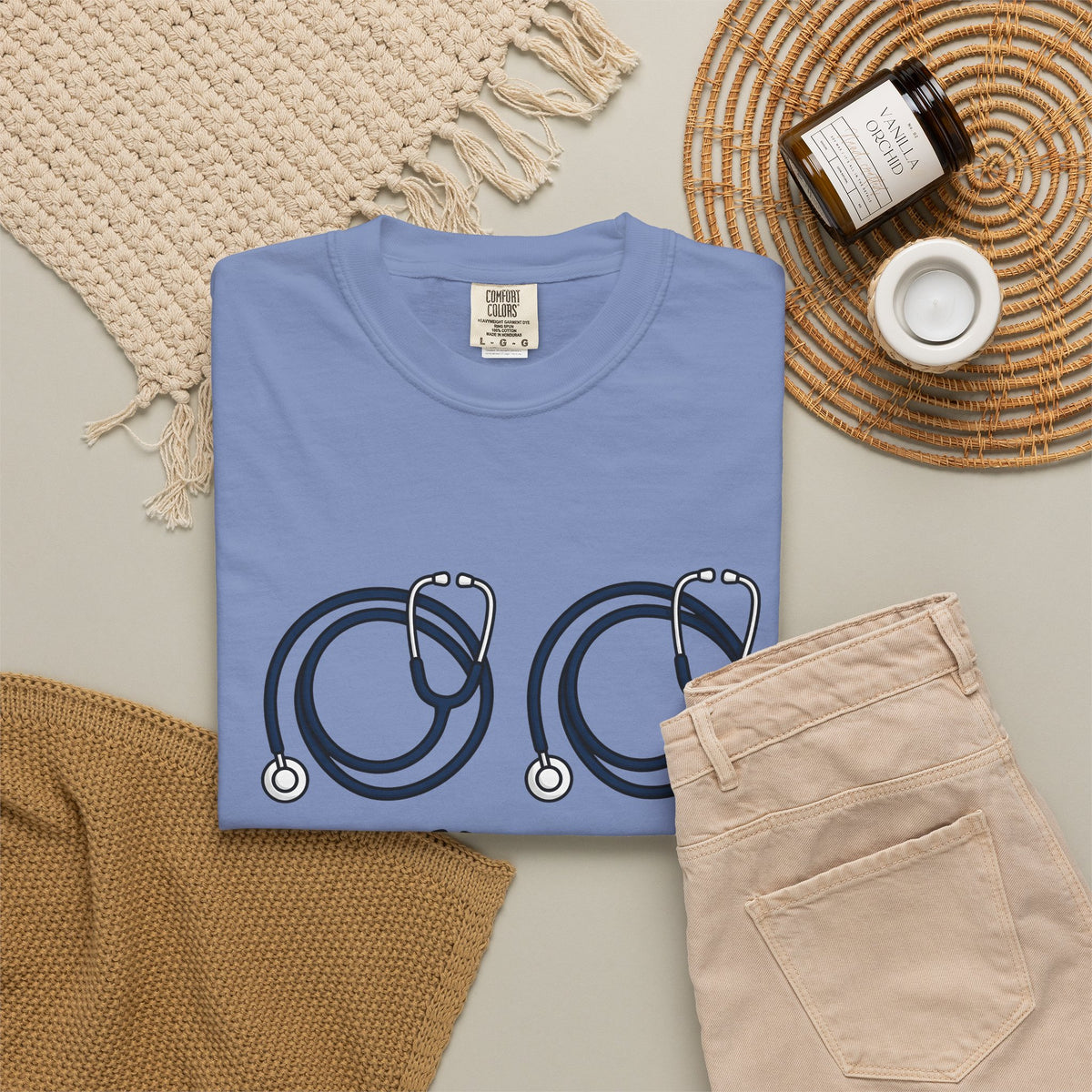 Stethoscope Print T-Shirt Nurses Medical Gift Women Simple T-Shirt Medical Device T-Shirt Nurse Practitioner Enthusiast Minimalist T-Shirt Clinical