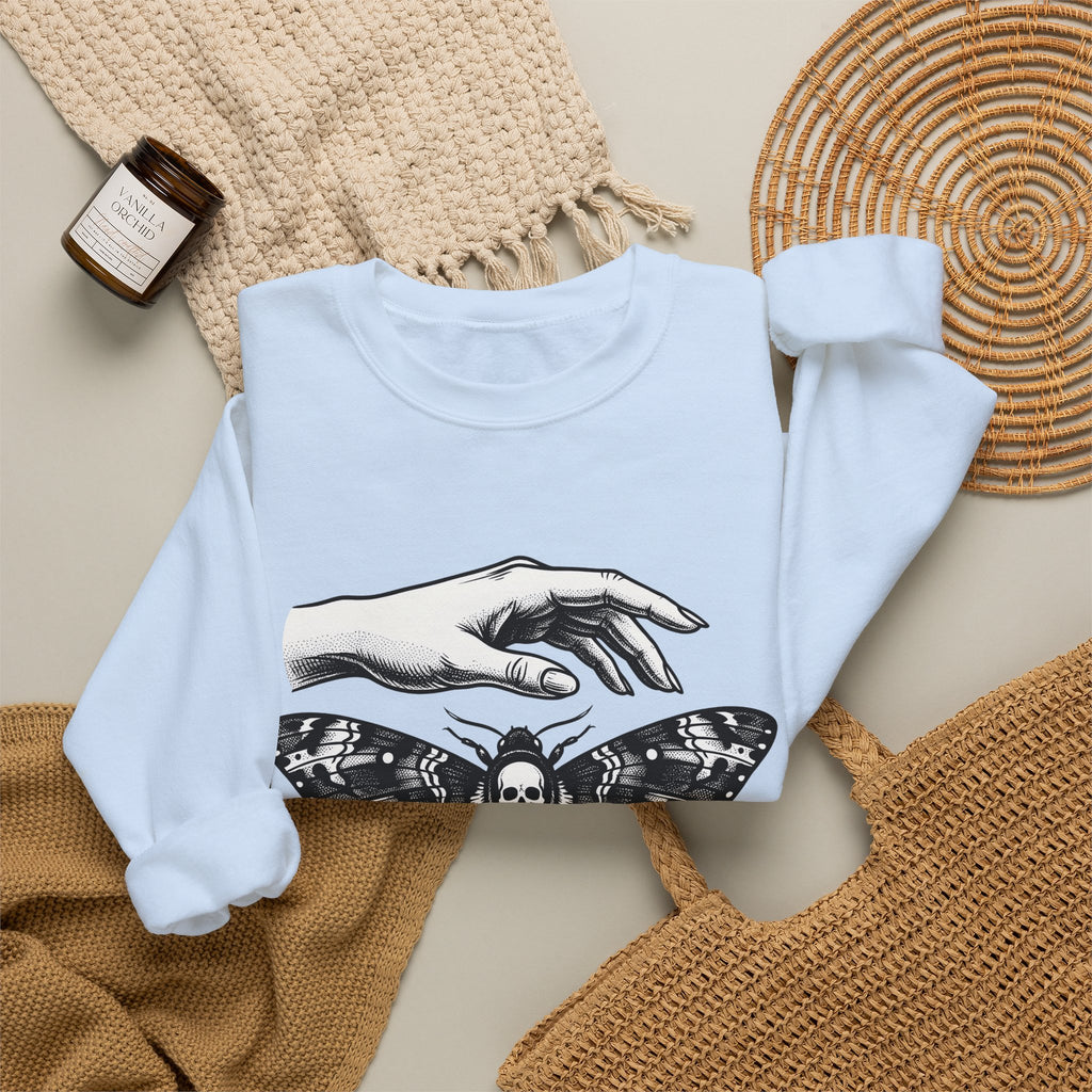 Skeleton Moth Sweatshirt Boho Chic Dark Fashion Gift Women Traditional Tattoo Sweatshirt Moth Sweatshirt Bohemian Fan Sailor Sweatshirt Gothic Graphic Antique