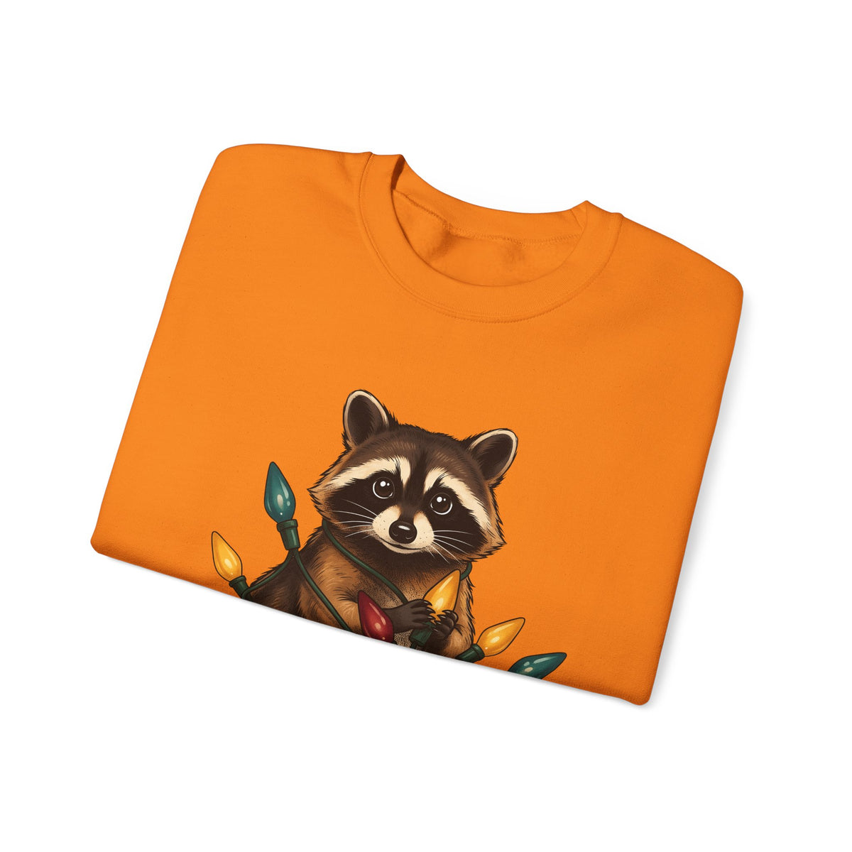 Raccoon Animals Seasonal Gift Playful Trash Panda Wildlife Fan Quirky Christmas Cartoon Sweatshirt