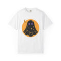 Ghost Halloween Spooky Gift Cute Specter Horror Fan Ghostly Macabre Minimalist Crescent T-Shirt