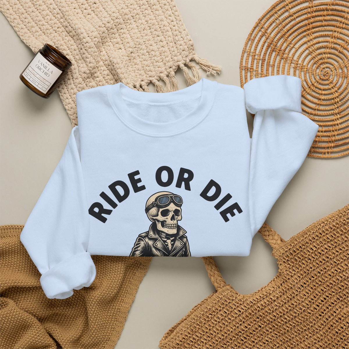 Bony Biker Sweatshirt Halloween Chopper Gift Women Old School Sweatshirt Biker Sweatshirt Horror Fan Retro Sweatshirt Motorcycle Graphic Grunge Shades Sweatshirt