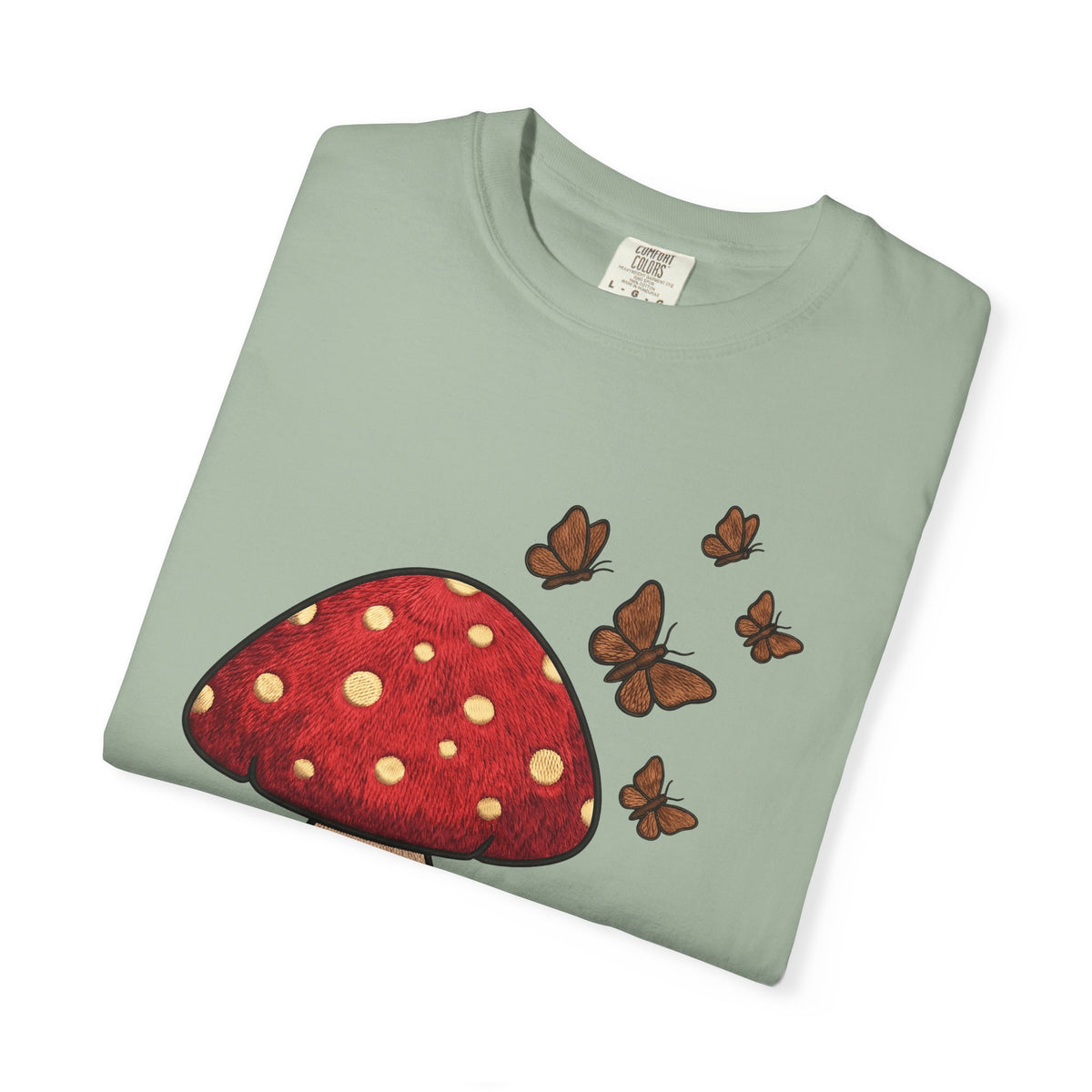 Shroom T-Shirt Boho Chic Environment Gift Women Applique T-Shirt Mushroom T-Shirt Hippie Fan Embroidered T-Shirt Eco Graphic Old-Fashioned