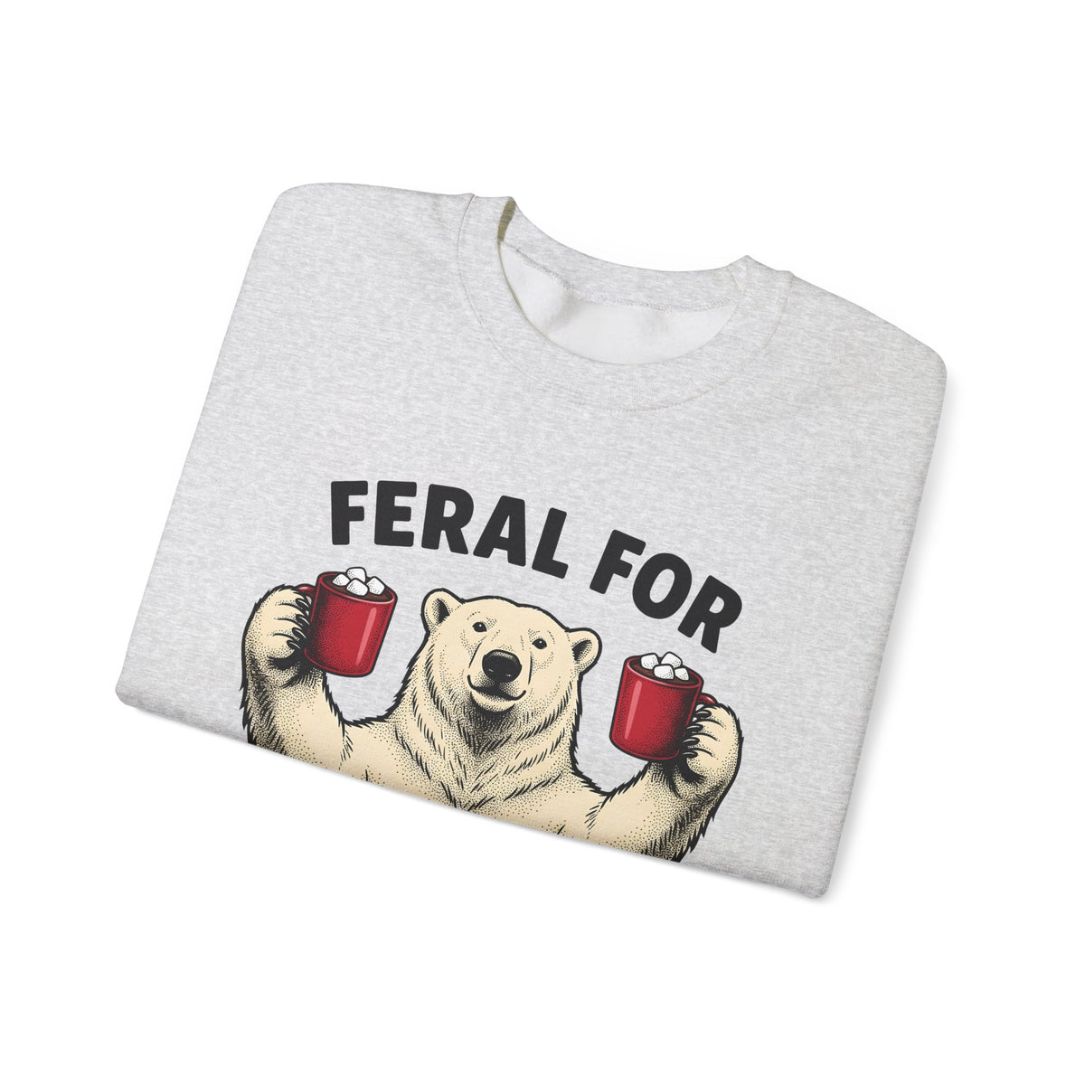 White Bear Holiday Frost Gift Rustic Polar Bear Christmas Fan Winter Cartoon Tea Mug Sweatshirt