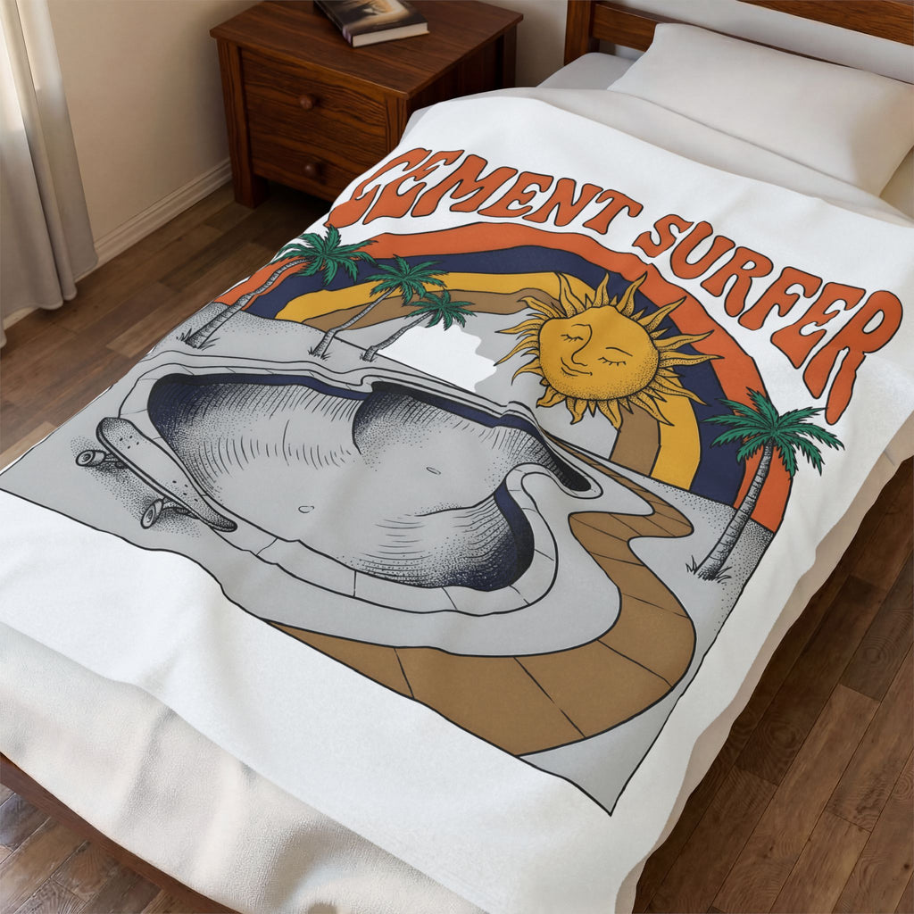Skate Pool Blanket Skateboarding Watersport Gift Women Hand Drawn Blanket Skatepark Blanket Skater Enthusiast Drawing Blanket Surfing Graphic