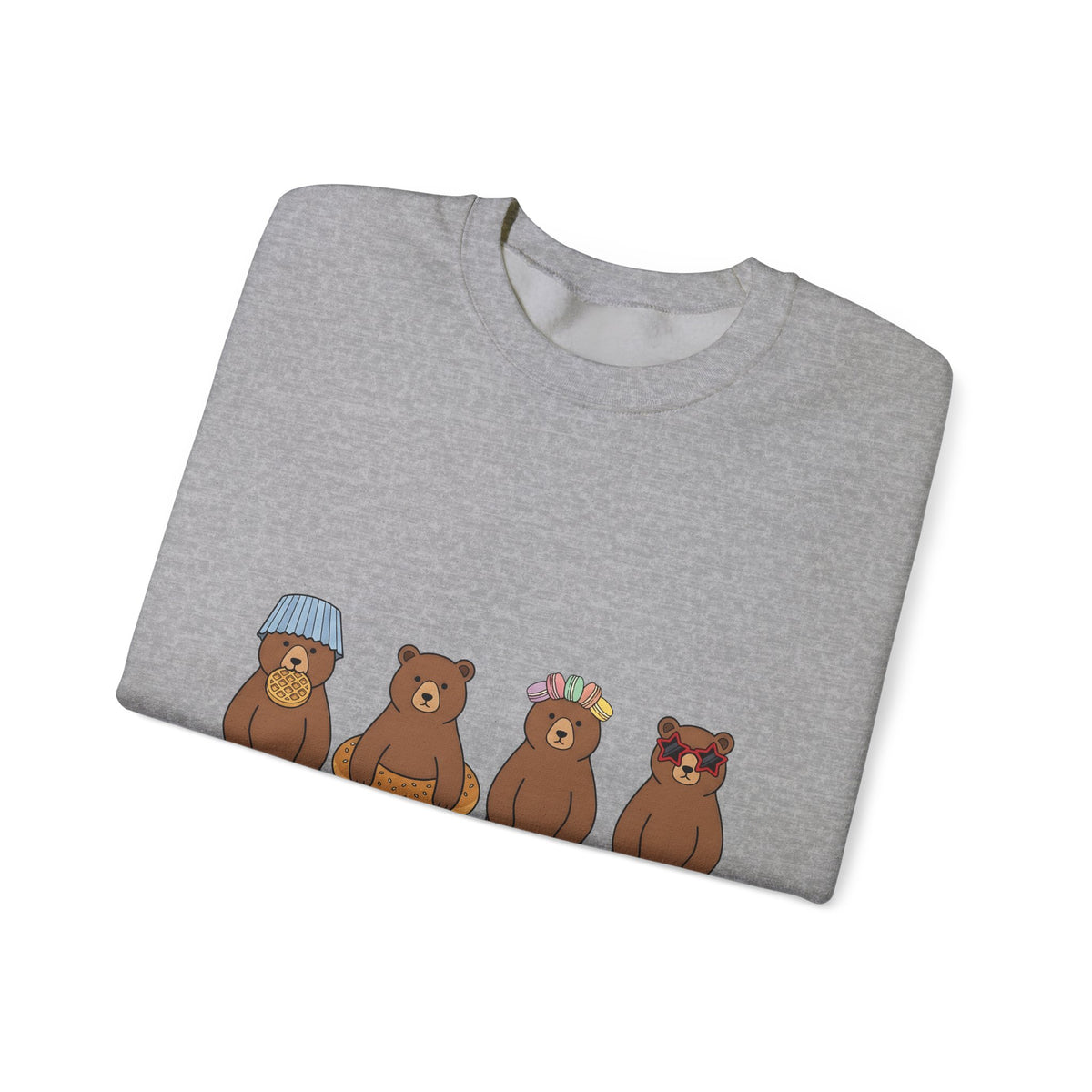 Bear Pastry Desserts Fauna Gift Whimsical Cake Sweets Fan Pastry Wildlife Fun Confection Sweatshirt