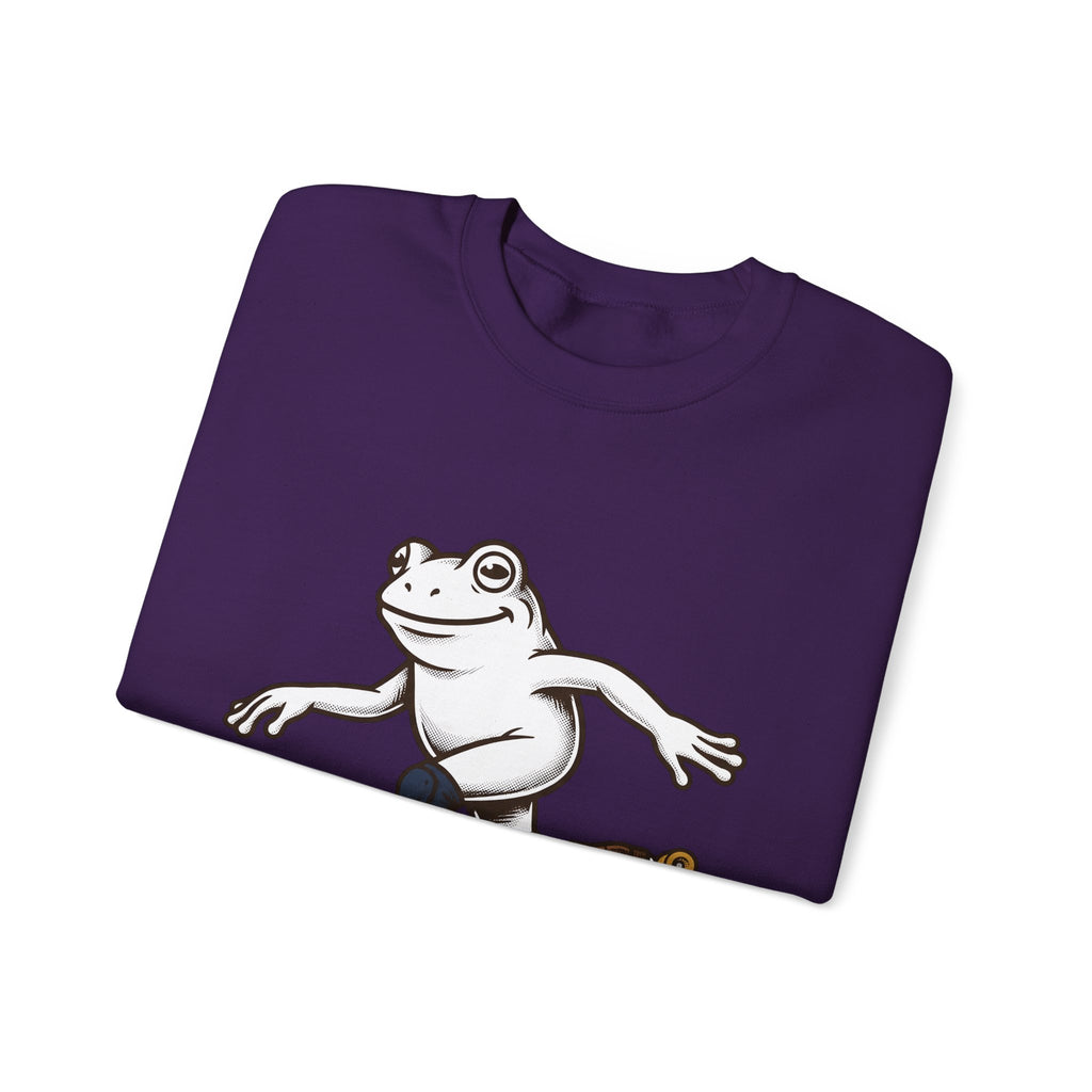Skating Frog Sweatshirt Sports Wildlife Gift Women Comic Sweatshirt Toad Sweatshirt Athlete Fan Cartoon Sweatshirt Animal Graphic Vintage Pads Sweatshirt