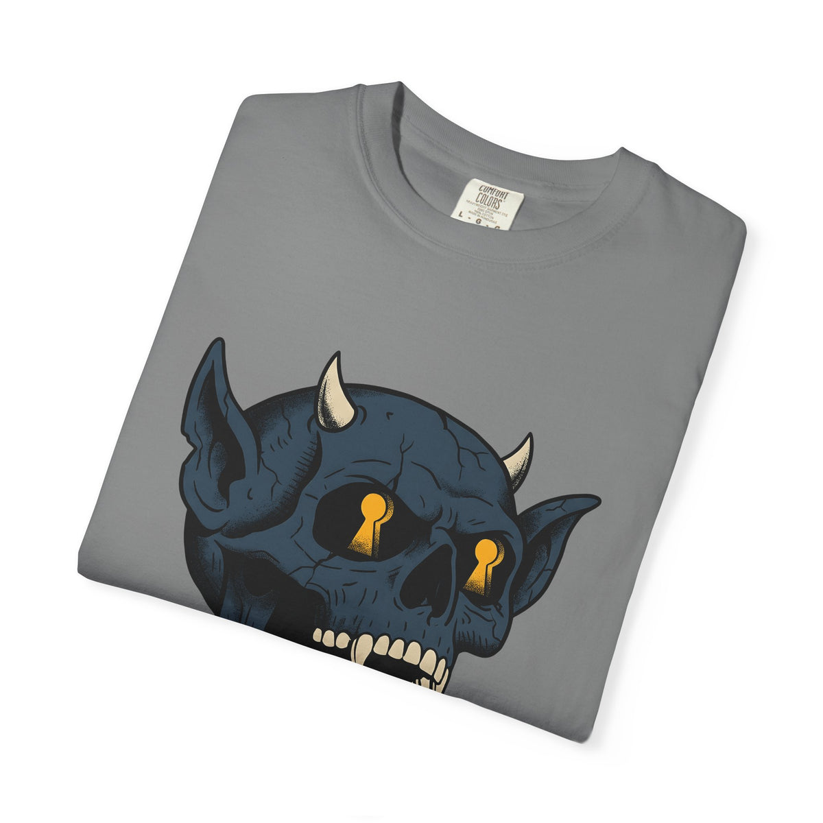 Devil Skull T-Shirt Halloween Horror Gift Women Tattoo T-Shirt Skull T-Shirt Horror Fan Scary Graphic T-Shirt Retro Teeth T-Shirt