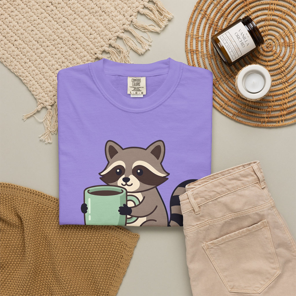 Raccoon Coffee T-Shirt Nurses Coffee Gift Women Cute T-Shirt Coffee T-Shirt Nurse Enthusiast Adorable T-Shirt Caffeinated Graphic Coffee