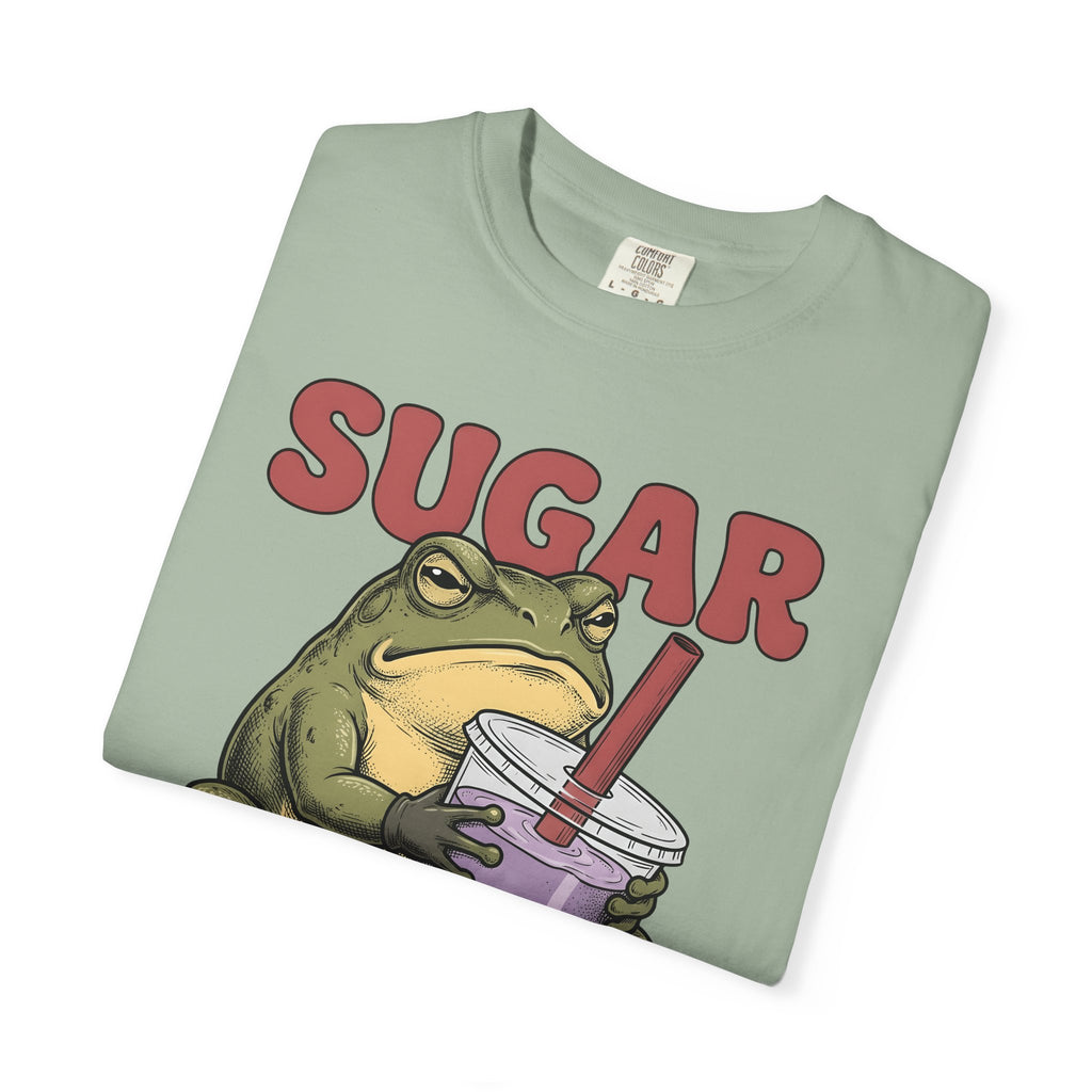 Frog Tea Drink T-Shirt Funny Critter Gift Women Line Art T-Shirt Toad Drink T-Shirt Humor Fan Cartoon Graphic T-Shirt Illustration Tea Cup T-Shirt