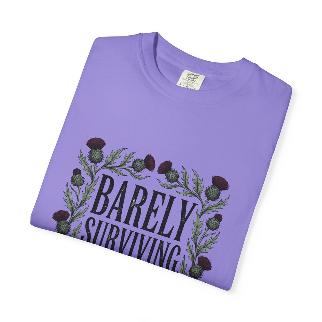 Thistle Flower Graphic T-Shirt Mom Humor Gift Women Botanical T-Shirt Thistle T-Shirt Mother Fan Illustrative T-Shirt Sarcastic Graphic Vintage