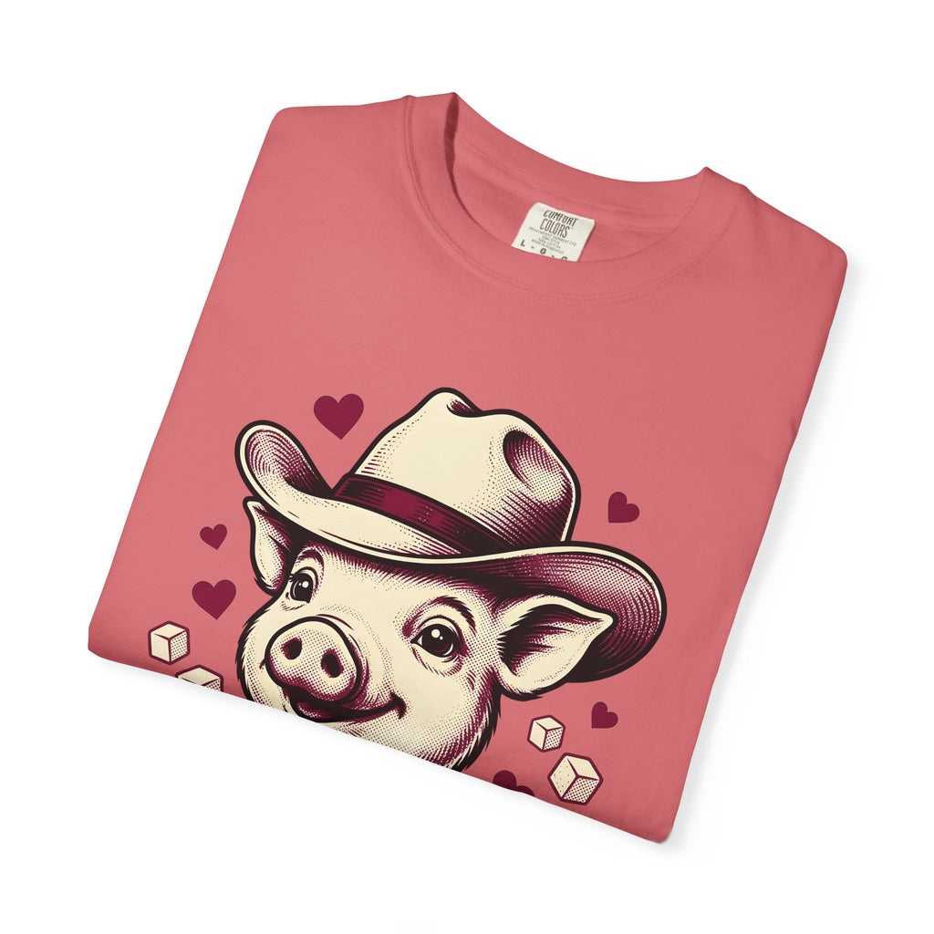 Pig Rancher Hat T-Shirt Funny Fauna Gift Women Classic T-Shirt Farmer Hat T-Shirt Humor Fan Retro T-Shirt Wildlife Graphic Line Art Heart Icons