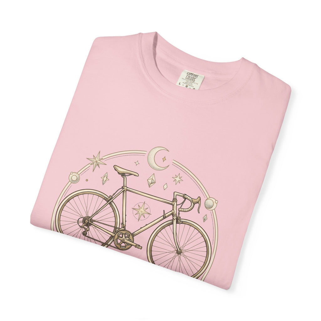 Racing Bike T-Shirt Cycling Hiking Gift Women Hippie T-Shirt Bicycle T-Shirt Cyclist Enthusiast Bohemian T-Shirt Trekker Graphic Retro Star Signs