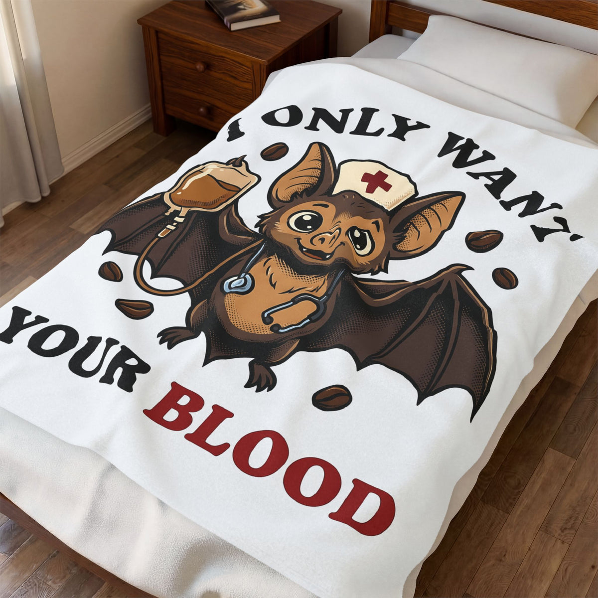 Medical Bat Blanket Nurses Spooky Gift Women Adorable Blanket Vampire Bat Blanket Nurse Enthusiast Cute Blanket Horror Graphic Comic Medical Tool