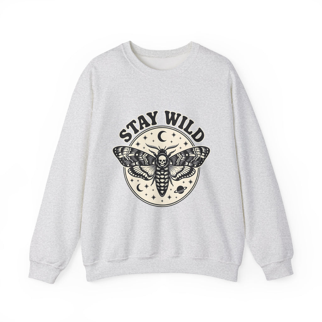 Moth Skull Sweatshirt Boho Chic Celestial Gift Women Gothic Sweatshirt Insect Sweatshirt Bohemian Fan Dark Sweatshirt Astrology Graphic Vintage Moon Sweatshirt