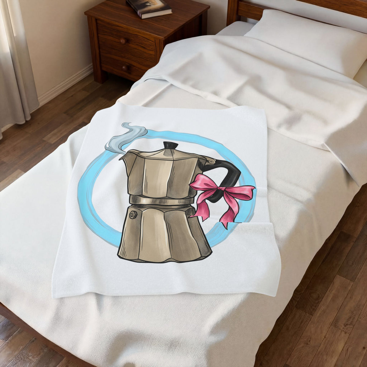 Coffee Pot Blanket Moms Java Gift Women Line Art Blanket Coffee Maker Blanket Mom Fan Coffee Illustration Design Classic Line Blanket