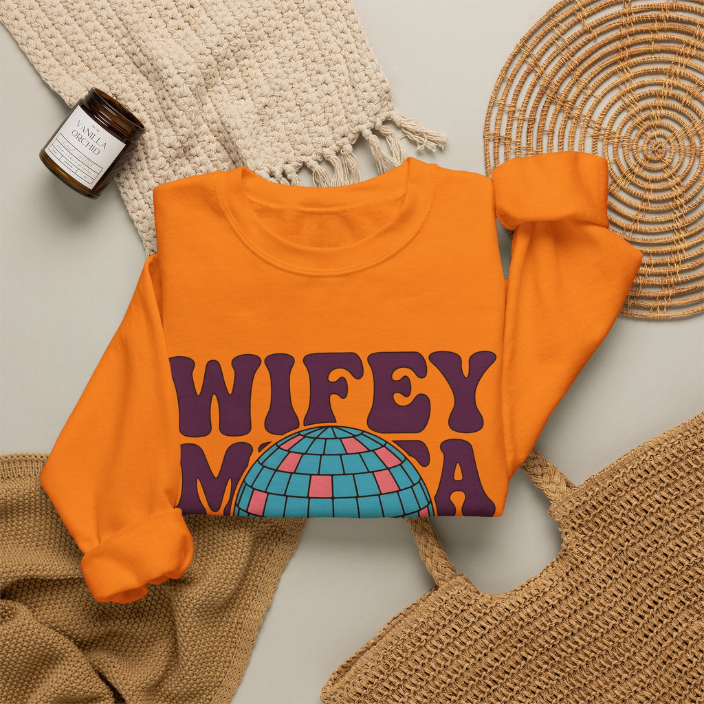 Disco Ball Sweatshirt Moms Party Gift Women Retro Sweatshirt Mirror Ball Sweatshirt Motherhood Fan Retro Style Sweatshirt Celebration Graphic Vintage Bold