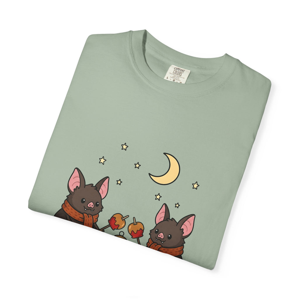 Bat Drawing T-Shirt Halloween Creatures Gift Women Charming T-Shirt Bat T-Shirt Spooky Fan Cartoon T-Shirt Monster Graphic Animated Gourd T-Shirt