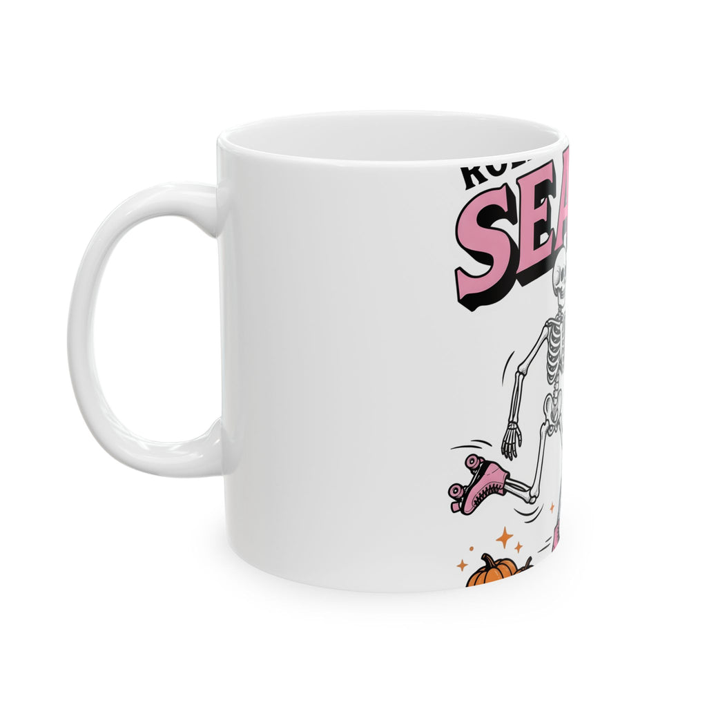 Skull Roller Skate Mug Halloween Celebration Gift Women Vintage Mug Roller Skating Mug Spooky Fan Retro Mug