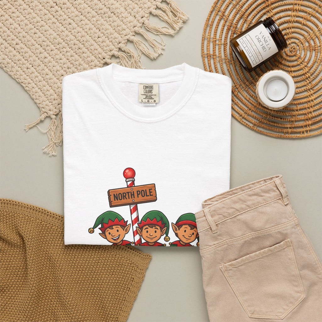Holiday Elves T-Shirt Christmas Relatives Gift Women Comic T-Shirt Elf T-Shirt Christmas Fan Cartoon T-Shirt Family Graphic Retro Polar Sign T-Shirt