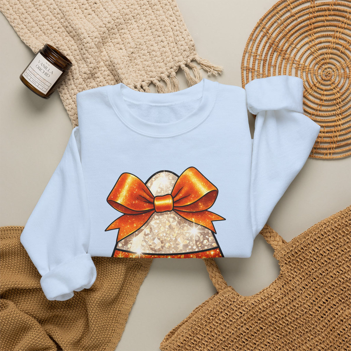 Candy Corn Sweatshirt Halloween Candy Gift Women Glitter Sweatshirt Triangular Corn Sweatshirt Spooky Fan Sparkling Sweatshirt Sweets Graphic Kawaii Bow Sweatshirt