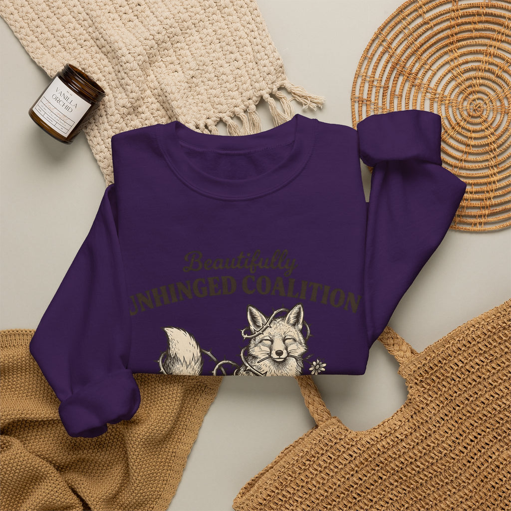Fox Funny Creatures Gift Classic Fox Humor Fan Vintage Animal Doodle Floral Sweatshirt