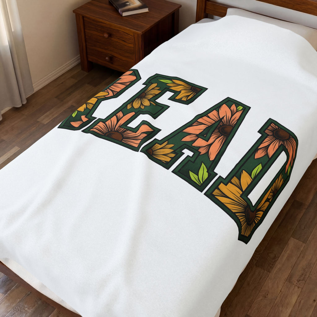Flower Script Blanket Teacher Texts Gift Women Thick Blanket Typography Blanket Educator Enthusiast Calligraphy Blanket Message Graphic Old School