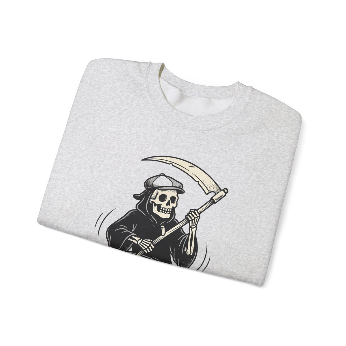 Reaper Skull Sweatshirt Halloween Cranium Gift Women Animated Sweatshirt Grim Reaper Sweatshirt Horror Fan Death Skull Graphic Sweatshirt Old School Sickle