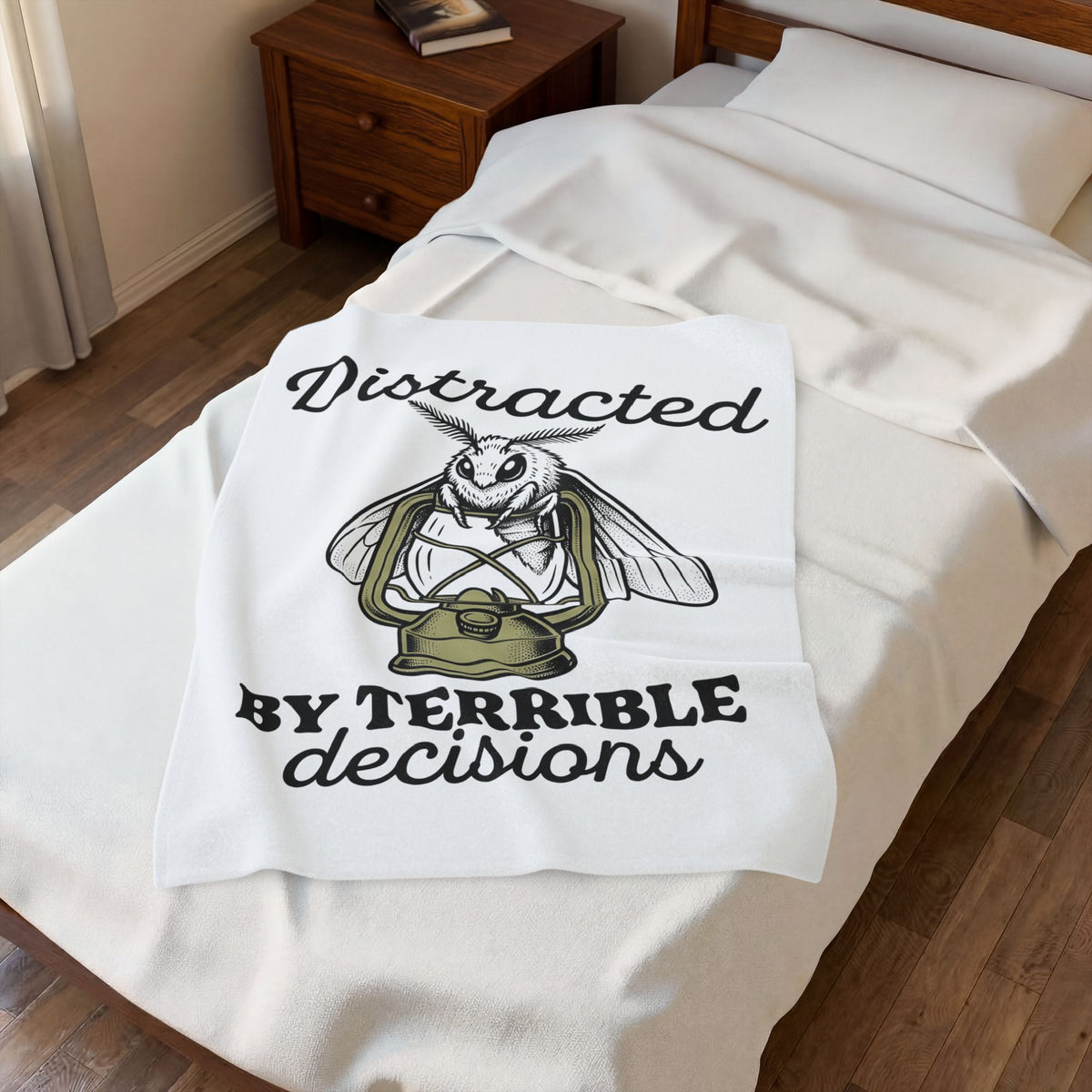 Night Moth Blanket Funny Insect Gift Women Rustic Blanket Moth Blanket Humor Fan Vintage Blanket Bug Graphic Outline Candle Blanket