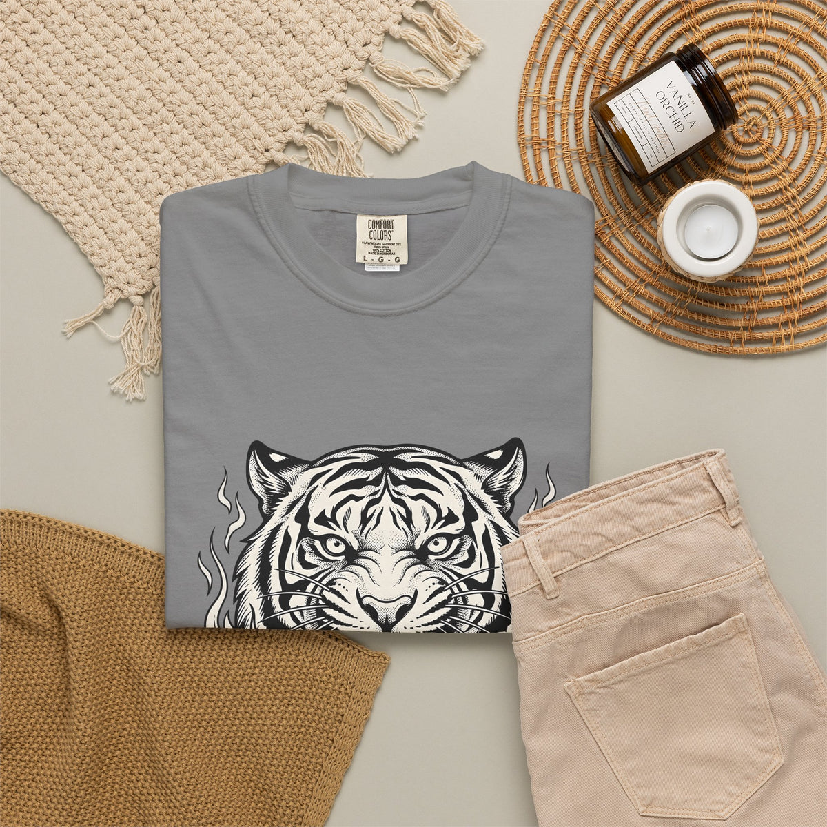 Tiger Face T-Shirt Tiger Wildlife Gift Women Tribal T-Shirt Tiger T-Shirt Tiger Fan Big Cat Graphic Retro Fire T-Shirt