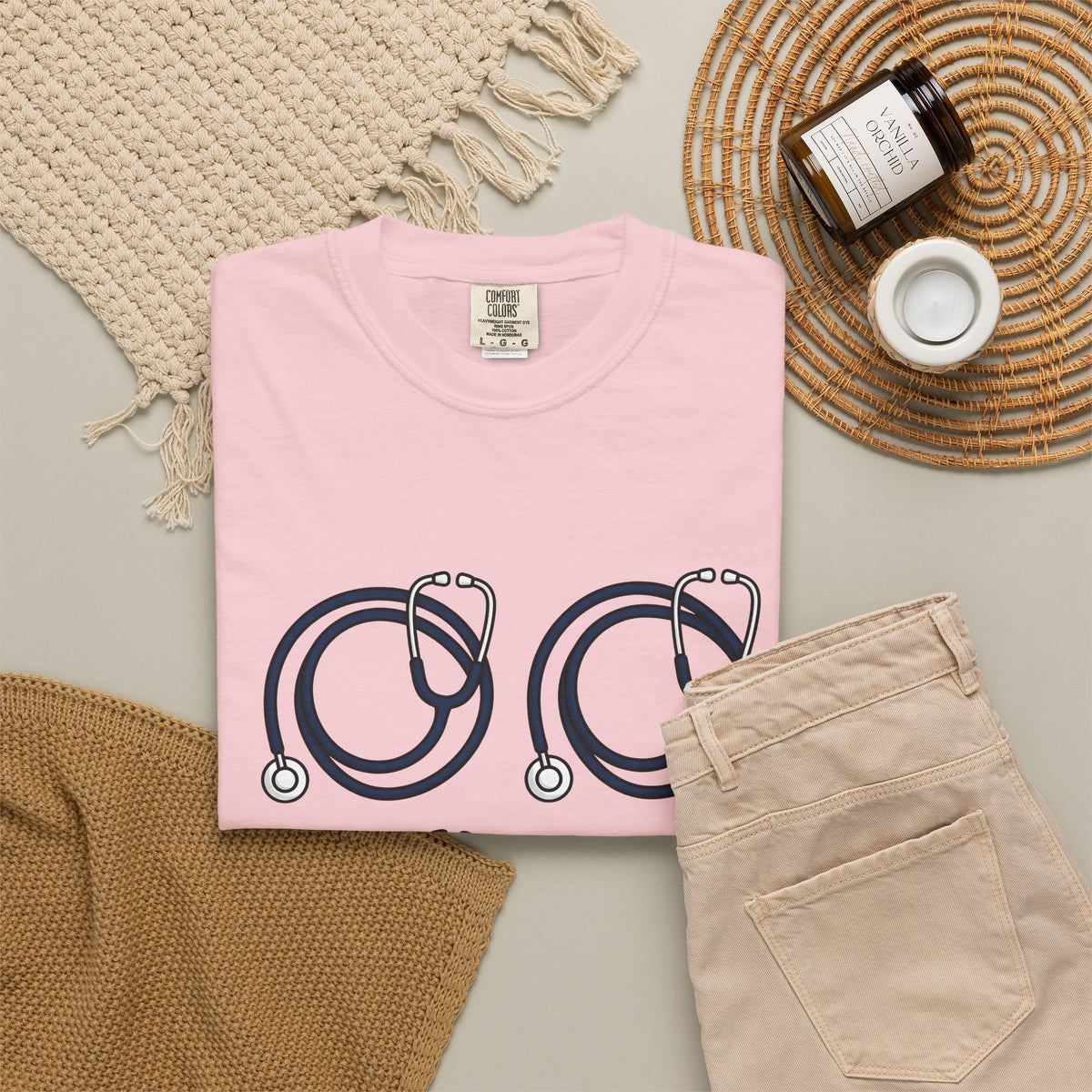 Stethoscope Print T-Shirt Nurses Medical Gift Women Simple T-Shirt Medical Device T-Shirt Nurse Practitioner Enthusiast Minimalist T-Shirt Clinical
