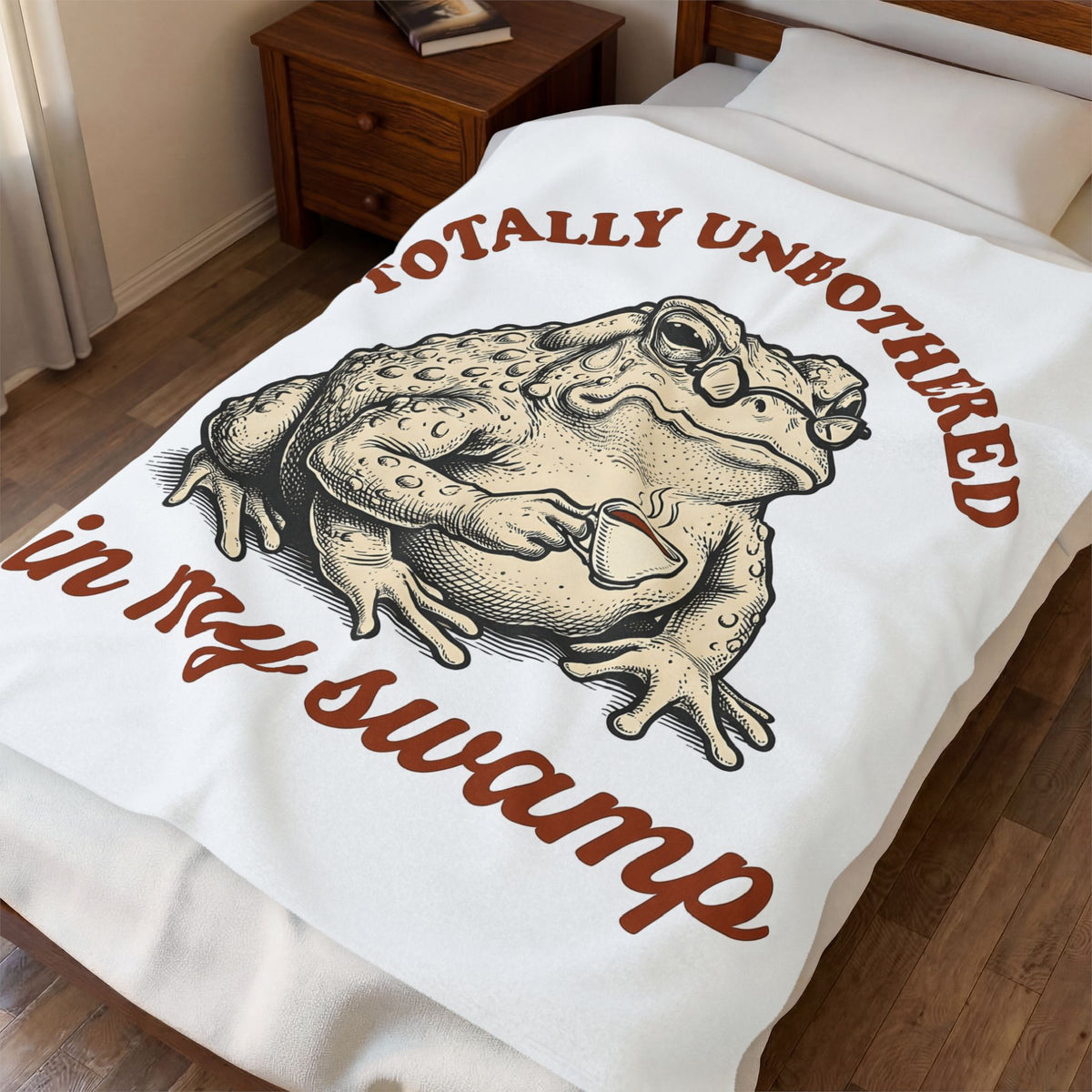 Toad Coffee Blanket Funny Animal Gift Women Vintage Blanket Coffee Blanket Humor Fan Retro Blanket Creature Graphic Hand Drawn Glasses Blanket